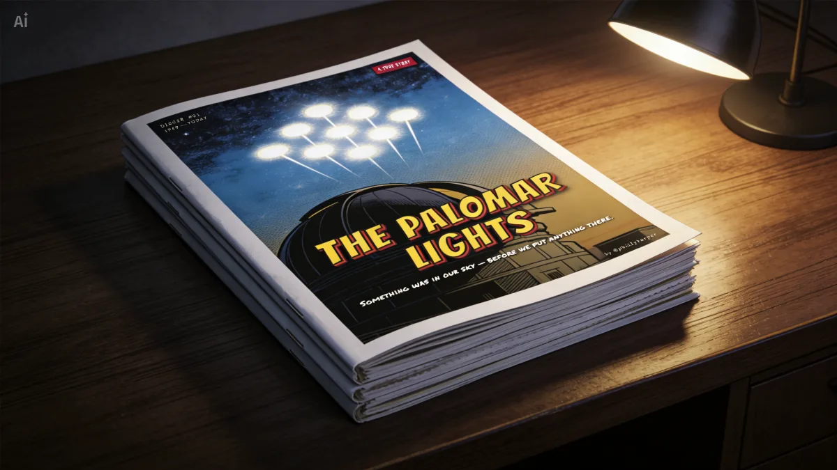 A speculative mock-up of The Palomar Lights first edition — the printed comic, signed and numbered.